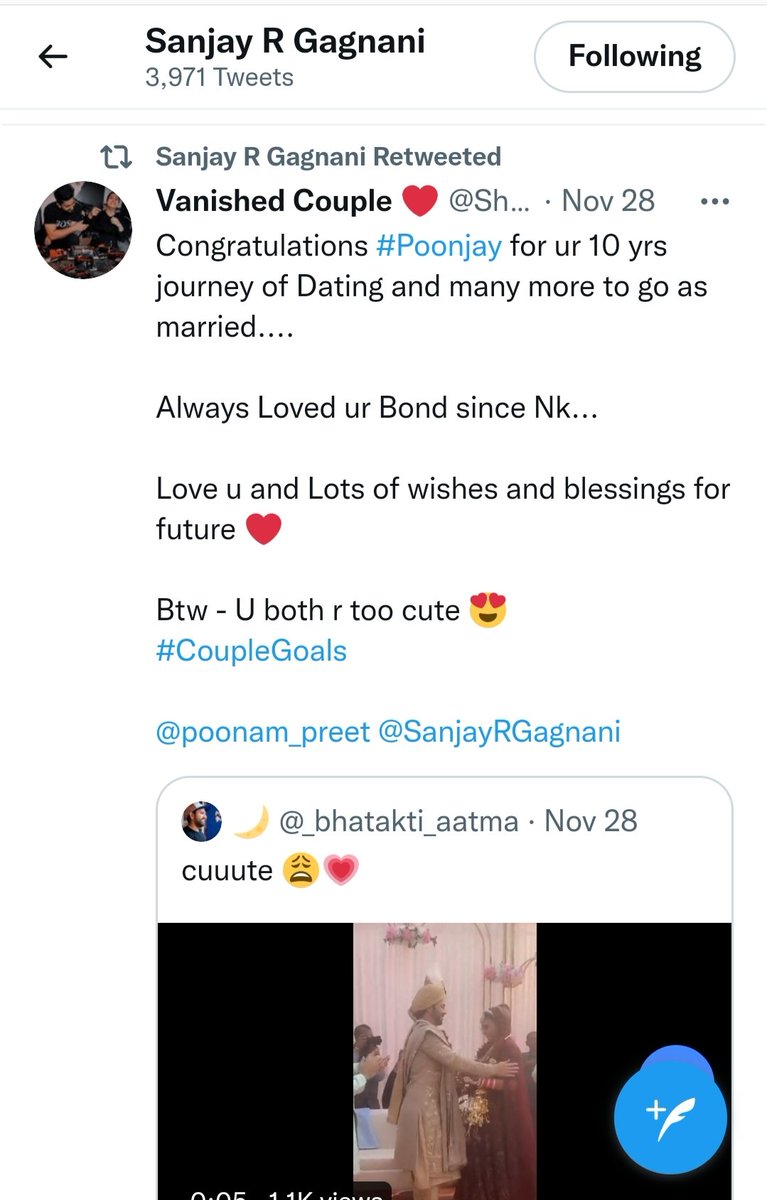 Sharayu64320557's tweet photo. I'm very happy to know my wishes reached till u... ❤❤🙂💞

Lots of Love... #Poonjay 

@poonam_preet @SanjayRGagnani https://t.co/khj5nLQMzo