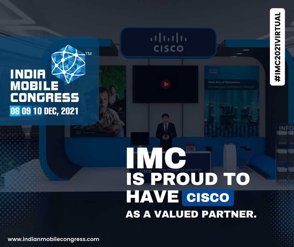 exploreIMC's tweet photo. IMC is proud to have CISCO as a Valued Partner @Cisco  is going to be our "Platinum Partner". #CISCOatIMC 
@exploreIMC @ConnectCOAI @DoT_India 

Register here to interact with CISCO at #IMC2021Virtual 
https://t.co/JQ3wPFdwBw https://t.co/1k5yo4TNz4