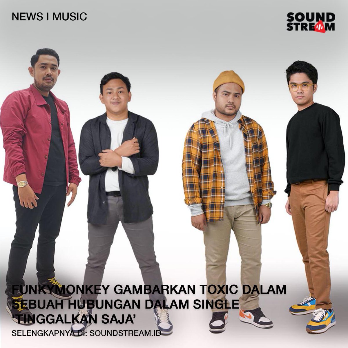 soundstreamid's tweet photo. Band pendatang baru, Funkymonkey merilis single bertajuk 'Tinggalkan Saja' yang menggambarkan toxic dalam sebuah hubungan.

Seperti apa lanjutan ceritanya? Baca selengkapnya di https://t.co/EUJww9aLob

#soundstreamid https://t.co/RRwXUGMr6X