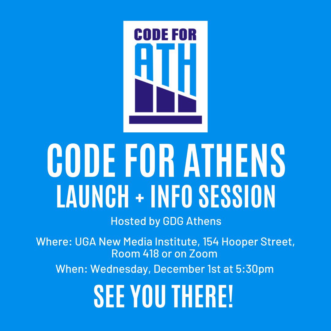 CodeForAthens's tweet image. Our first-ever meeting is tomorrow! Join us to learn about how the people-centered problem-solvers of Athens can help to improve government in meaningful ways.