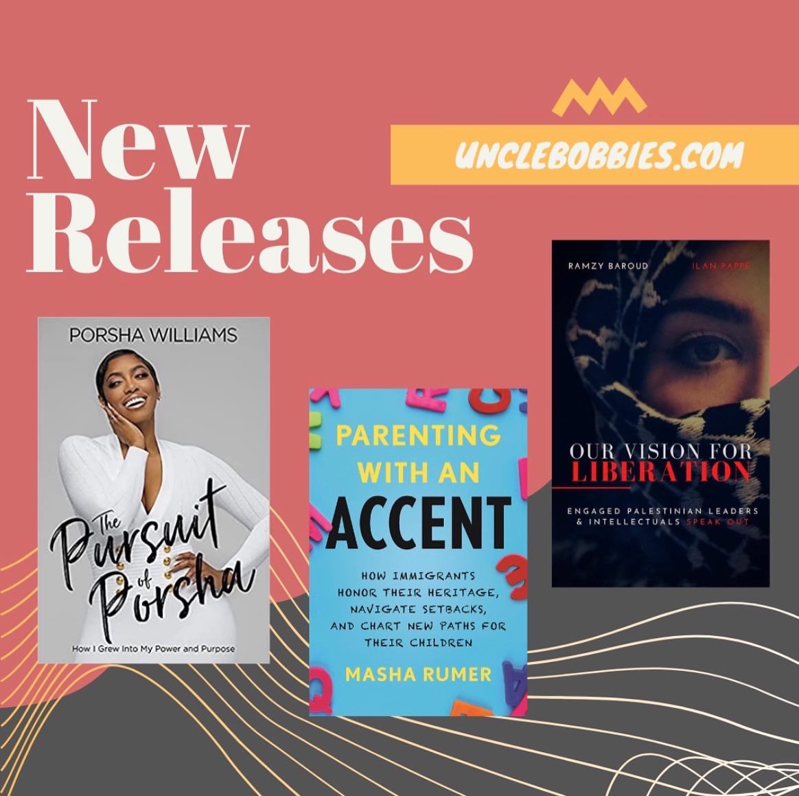 UncleBobbies's tweet photo. Books take you places. ✈️
And these new releases will move you.
Check them out!
#UncleBobbies #WeStillHere #CoolPeopleDopeBooksGreatCoffee #UBNewReleases
#NewReleasesThisWeek #Bookstagram #ShelfConfidence #pubday #porschawilliams https://t.co/A6jdMOu809