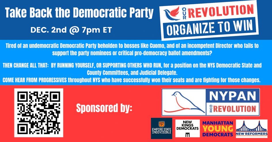 bxprogressives's tweet photo. join @NYPANetwork and partners to learn more about upcoming party position elections in 2022. if you are tired of the way things are run, run yourself! this Thursday at 7pm https://t.co/M8eC3KCm8n… https://t.co/KmNhE57ayH