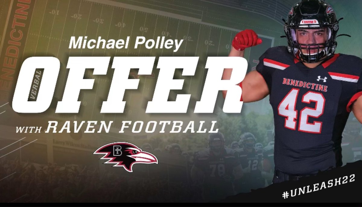 michaelpolley26's tweet photo. Blessed to say I have received my first offer from Benedictine🔴⚫️@coach_JLeonard https://t.co/YTIuPEuaSp