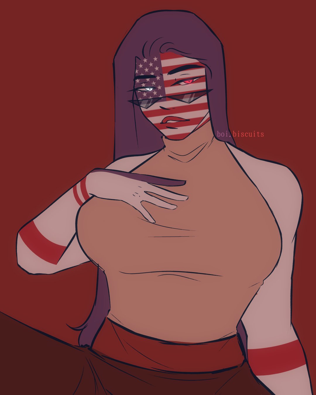 IG: boi.biscuits on X: Sketch of Female America for Unknown_Suffering in  my server. I keep trying to make minor changes in design, one day I'll  stick to one haha #countryhumans #countryhumansamerica  t.coQAc7bciEnw 