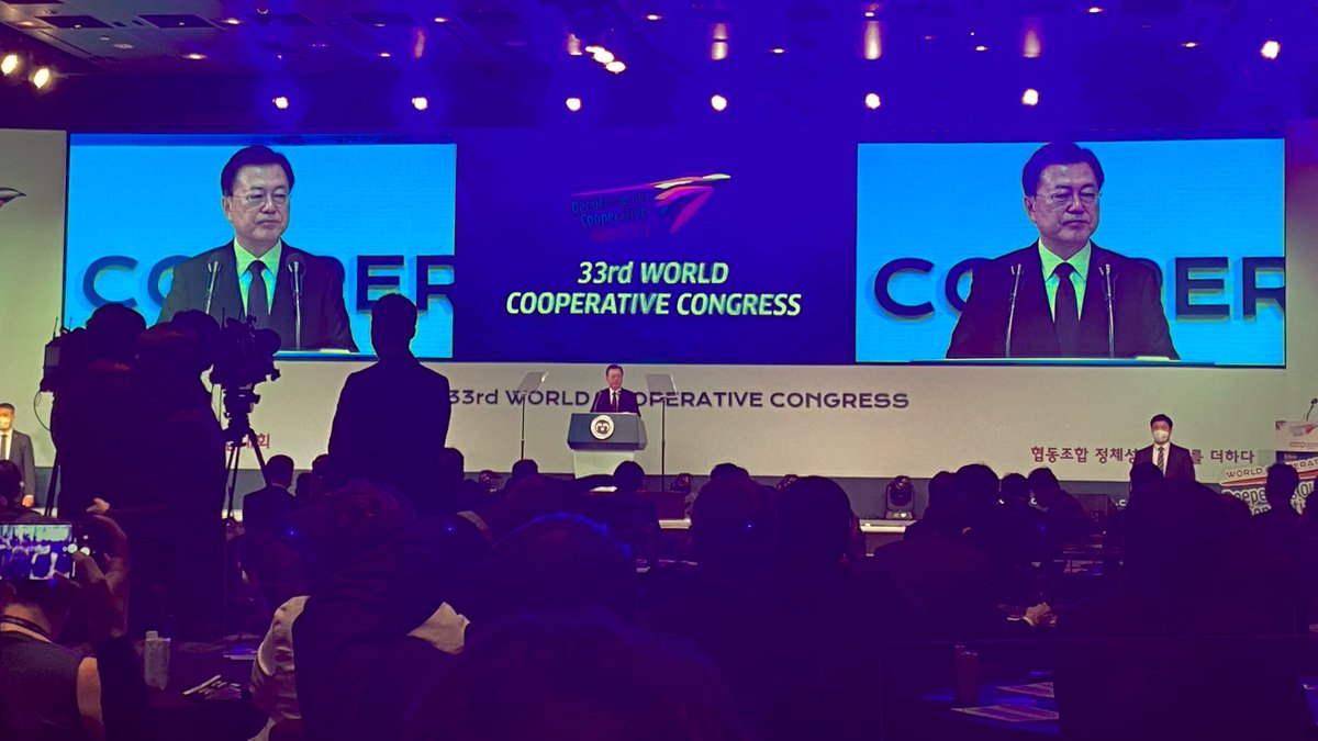 A huge honor for our movement to have the President of Korea here at the opening of the 33rd #WorldCoopCongress <a href="/icacoop/">International Cooperative Alliance</a>