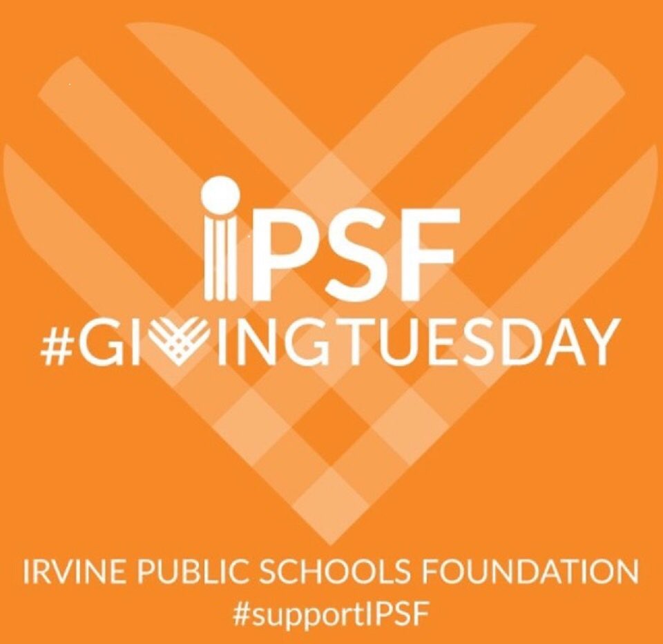 IUSD's tweet photo. Join #GivingTuesday and make your IMPACT with a gift to the Irvine Public Schools Foundation! IPSF supports IUSD’s mission to provide each child with the best educational experience we can envision. Donate now: https://t.co/vnPuHQBB3v. #supportIPSF https://t.co/J4hW4MT6cc