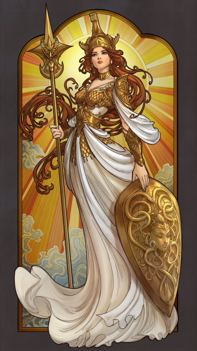 yangtianli's tweet photo. Goddess Athena, old work done for style exploration for IGG's game 'Mythic Heroes'. https://t.co/XCZTGgFfhQ