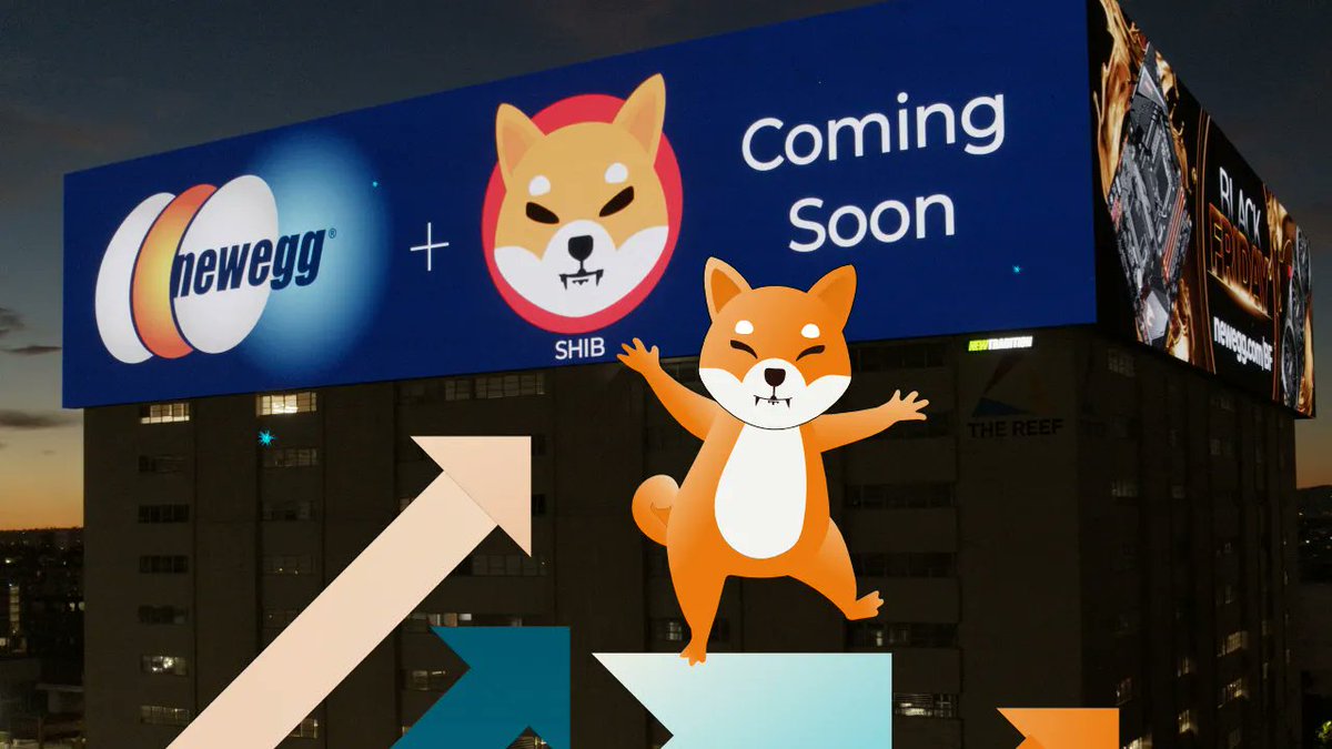 fintechandmore's tweet photo. Retail Giant Newegg Unveils Shiba Inu Support on Massive Billboard: SHIB to Be Accepted for Payments in December | https://t.co/MJMPQpnjpe | #neweggacceptsshib #neweggshibpayments #shibcrypto https://t.co/p77na4Lxql