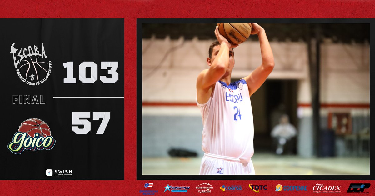 fecobacostarica's tweet photo. Finaliza el primer juego de los cuartos de final con victoria para el quinteto de ESCOBA Escazú frente a Goicoechea.

Descargá y seguí todas las estadísticas de los encuentros por medio de @SwishAllHoops.

#JuntosSomosMás #LDBM https://t.co/RTD0WpIBH0