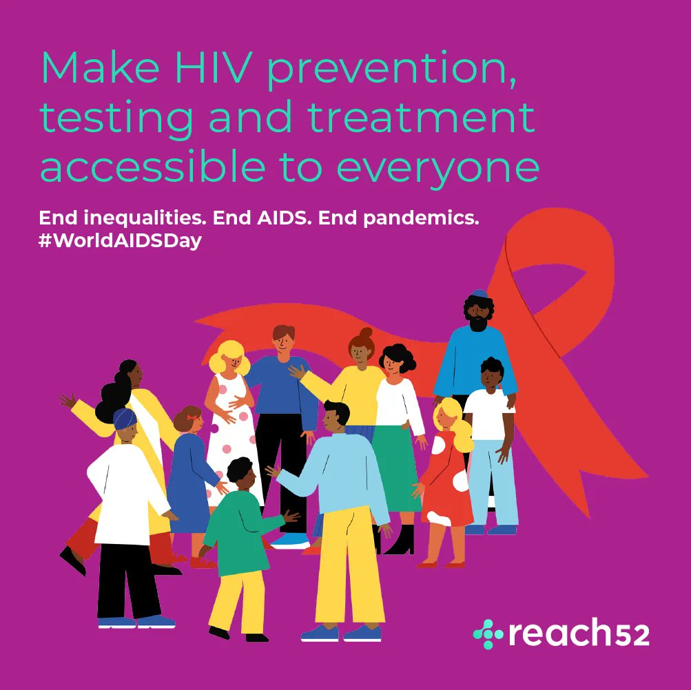 reach52health's tweet photo. #WorldAIDSDay We must ensure everyone, everywhere has equal access to HIV prevention, testing, treatment and care, including #Covid19 vaccinations and services. 

End inequalities. End AIDS. End Pandemics. https://t.co/ALSRWb116C