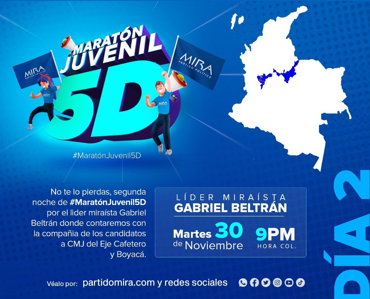 LisaFdaMira's tweet photo. Conéctate ahora al #MaratónJuvenil5D ¡No te lo puedes perder!💙

👉 https://t.co/gnFJK3ixBy

@gabrielbeltranl 
@aydeelizarazoc https://t.co/uYwaeDFp68