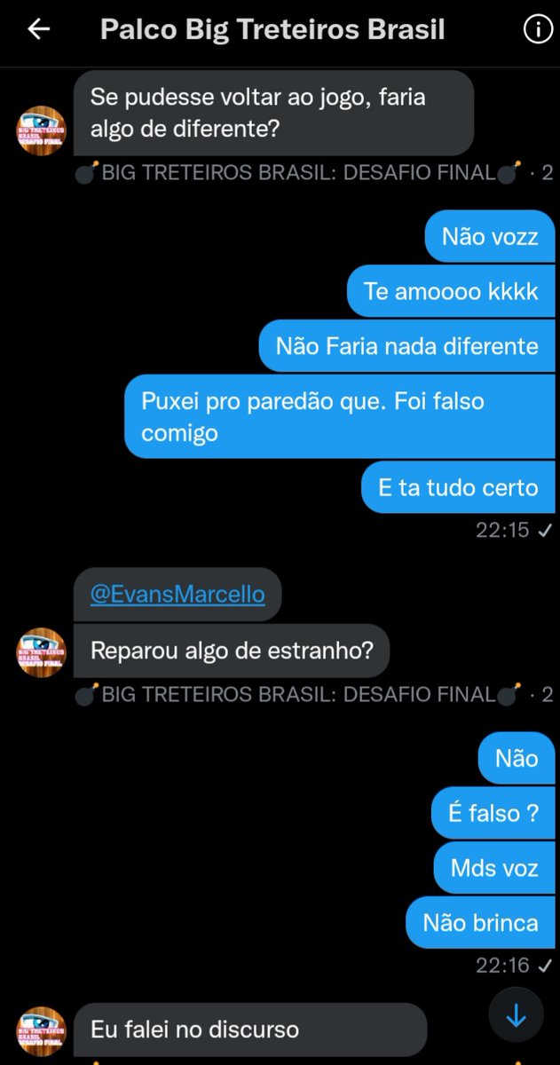 EvansMarcello's tweet photo. Hoje a noite foi de Paredão  falso, a voz quase me matou, por um minuto achei que ia deixar meus brothers sozinhos no jogo, jogados aos leões...
Vlw impérioo eu amo vcs 
#ImperioEvans 💙
@BigTreteirosBr https://t.co/Pz6pQa82tn