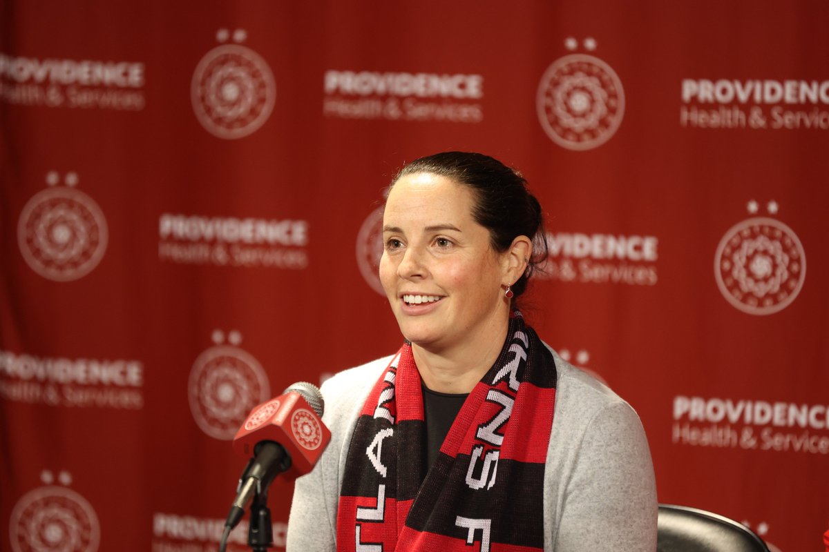 ThornsFC's tweet photo. Hear from @rhirhi8 in her first press conference as our head coach.

WATCH: https://t.co/dGqbup62pZ | #BAONPDX https://t.co/zgpnq8ZI4U