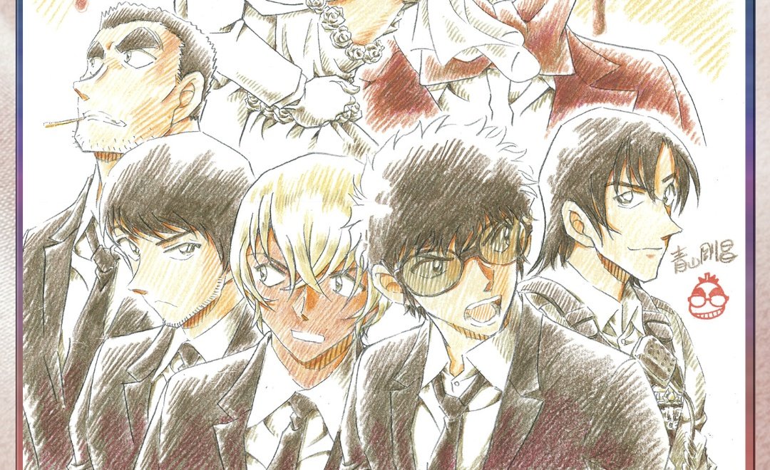 conan_movie 以前、青山先生がコナンカフェに描いていった予告画、萩原