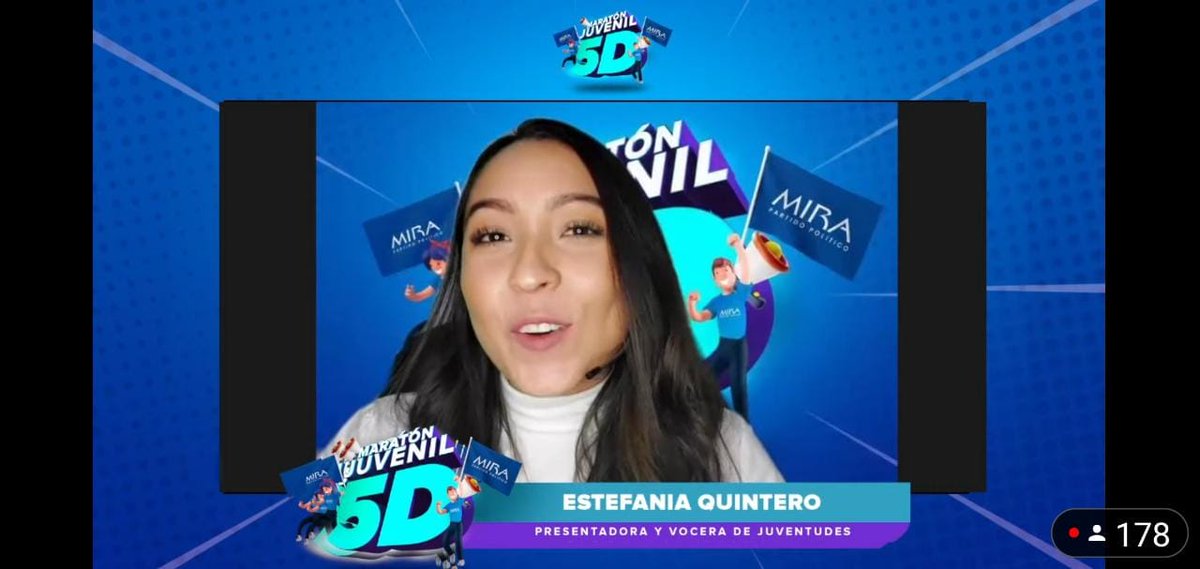 PartidoMIRA's tweet photo. #MaratónJuvenil5D | "Este es un evento pensado para resaltar el liderazgo juvenil": Vocera @Estefaniaqcelis de @PartidoMIRA https://t.co/O20k2Dh8j3