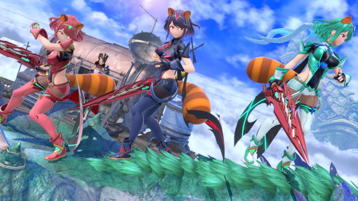 GirlsTanooki's tweet photo. たぬきホムラ「ゼノブレイド2が今日で4周年です。」

#スマブラSP #SmashBrosSP #スーパーこのは #tanooki #superleaf #狸耳 #しっぽ #tanuki #raccoon #Pyra #Mythra https://t.co/H9T92DzP7s