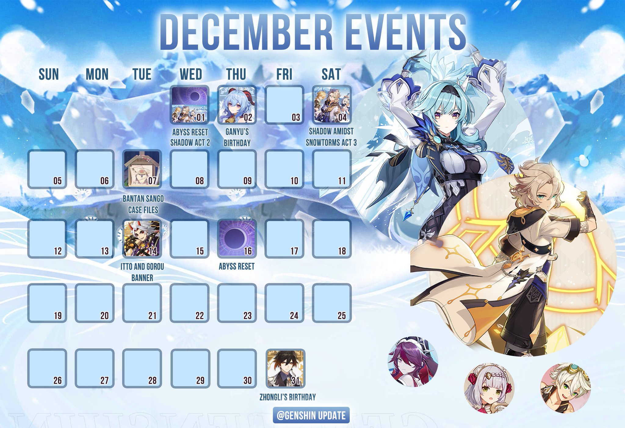 Genshin Update on Twitter "Happy December, Travellers（^∇^） As