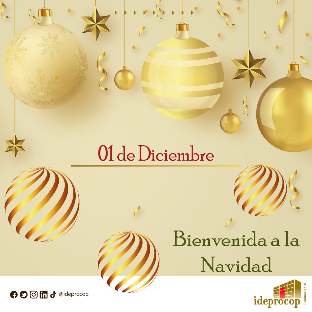 Ideprocop's tweet photo. Bienvenido Mes de Diciembre.
El mes navideño y mas bonito del año, una época de unión, de paz, amor, esperanzas y de celebración.
La Familia de Ideprocop les desea un Feliz inicio del mes decembrina y que llegue lleno de abundancias y felicidad.
#Diciembre #Ideprocop #Familia https://t.co/6Hc1IeGrvh