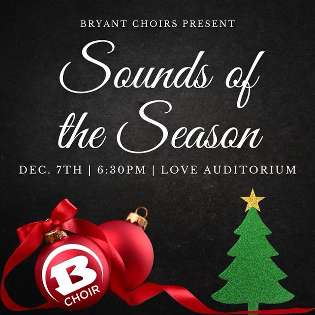 Mark your calendar’s for Tuesday December 7th at 6:30 because you won’t want to miss “Sounds Of The Season” presented by Bryant Choirs with some of the best singers in our fine arts department🎶It’s free to the public! Happy holidays, see you then🎄🎤#limitless #castyourownshadow