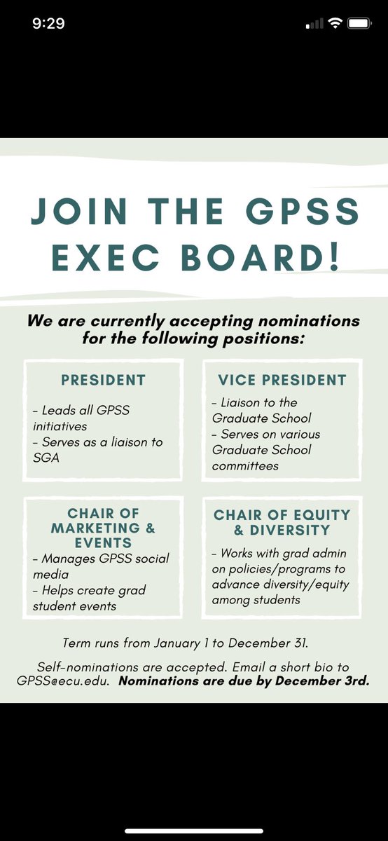 ECU Graduate and Professional Student Senate tweet media