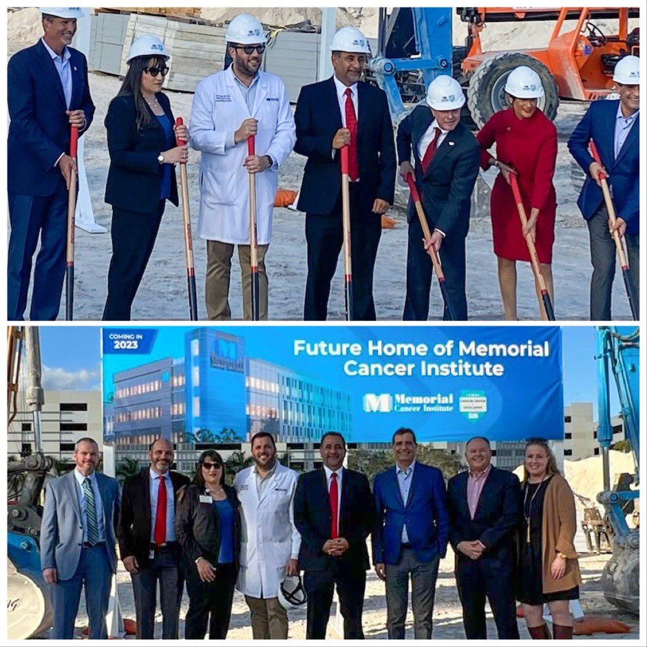 Breaking ground for the new home of #MemorialCancerInstitute @MCIStrong @mhshospital @CareersatMHS @frankortis @DougHarrisonFL @drhunis