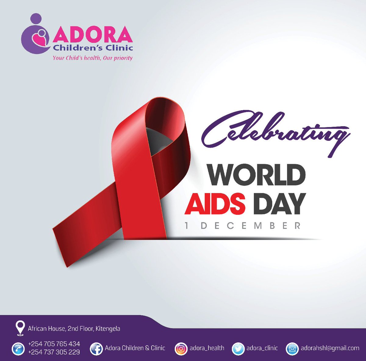 Adora_Clinic's tweet photo. Welcome #December it's great to see you. As we mark the #WorldAIDSDay we are here to reassure you that we have the best care in #kitengela https://t.co/Stz8yaP18n