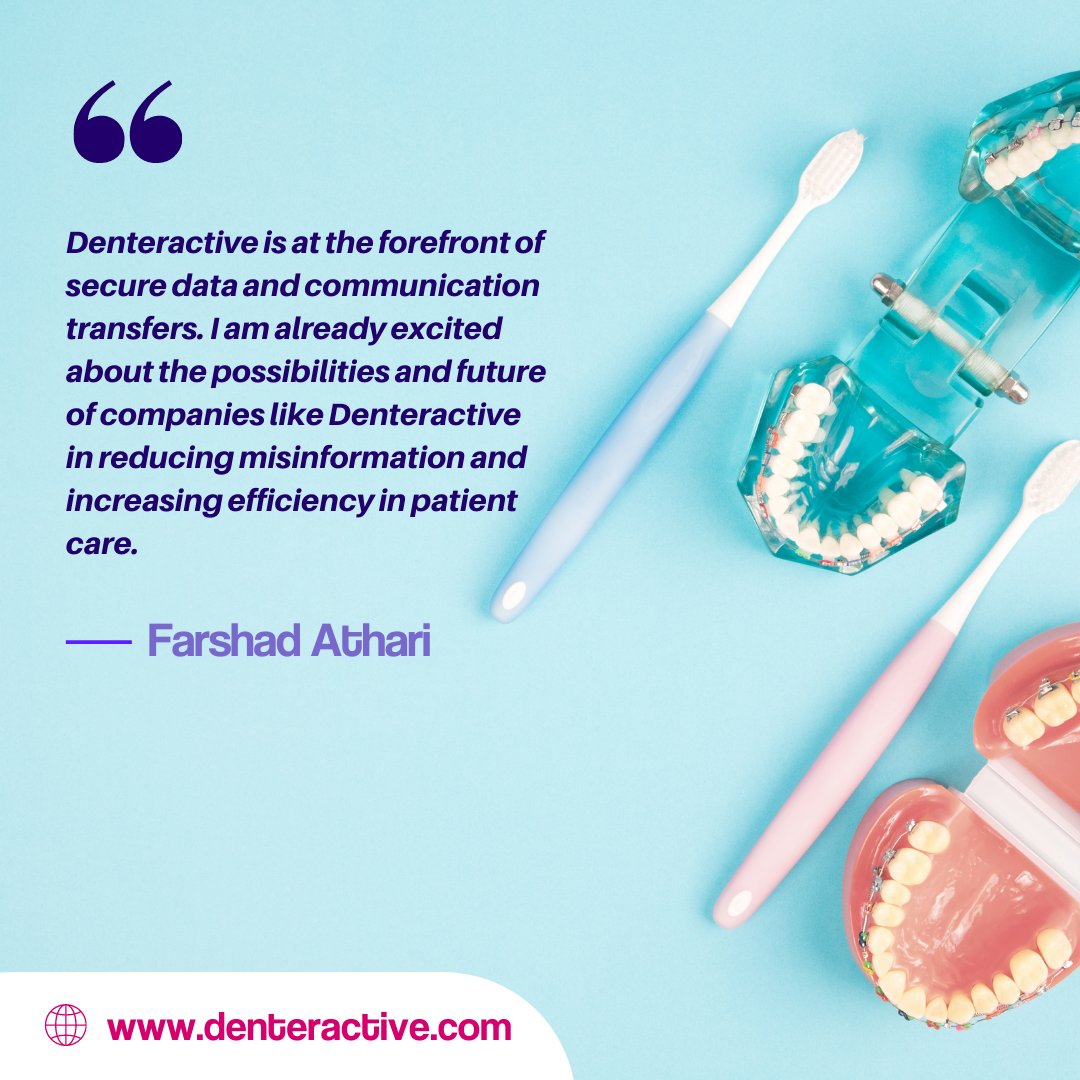 Denteractive's tweet photo. From Las Vegas, Nevada Doctor of Dental Surgery, Farshad Athari gives his opinion on the great tool that is denteractive. 
Find out more at:
🌐 https://t.co/6o0z6odUCx 

#dentists #dentalcare #team #communicate #dentistry #teledentistry #denteractive #dentalhealth #dentistlif ... https://t.co/SP8yRHEYRN