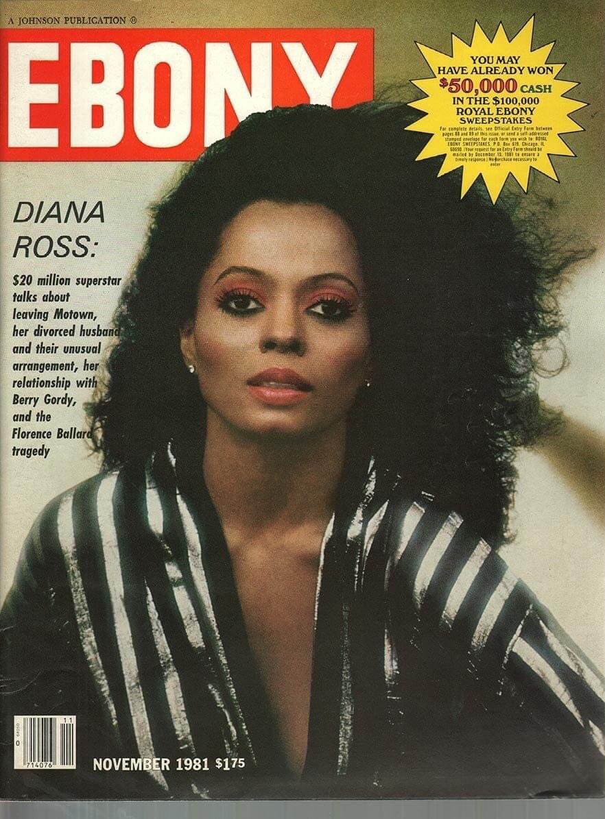 Nesse mês de novembro, há 40 anos, Diana Ross estampava a capa da revista E...