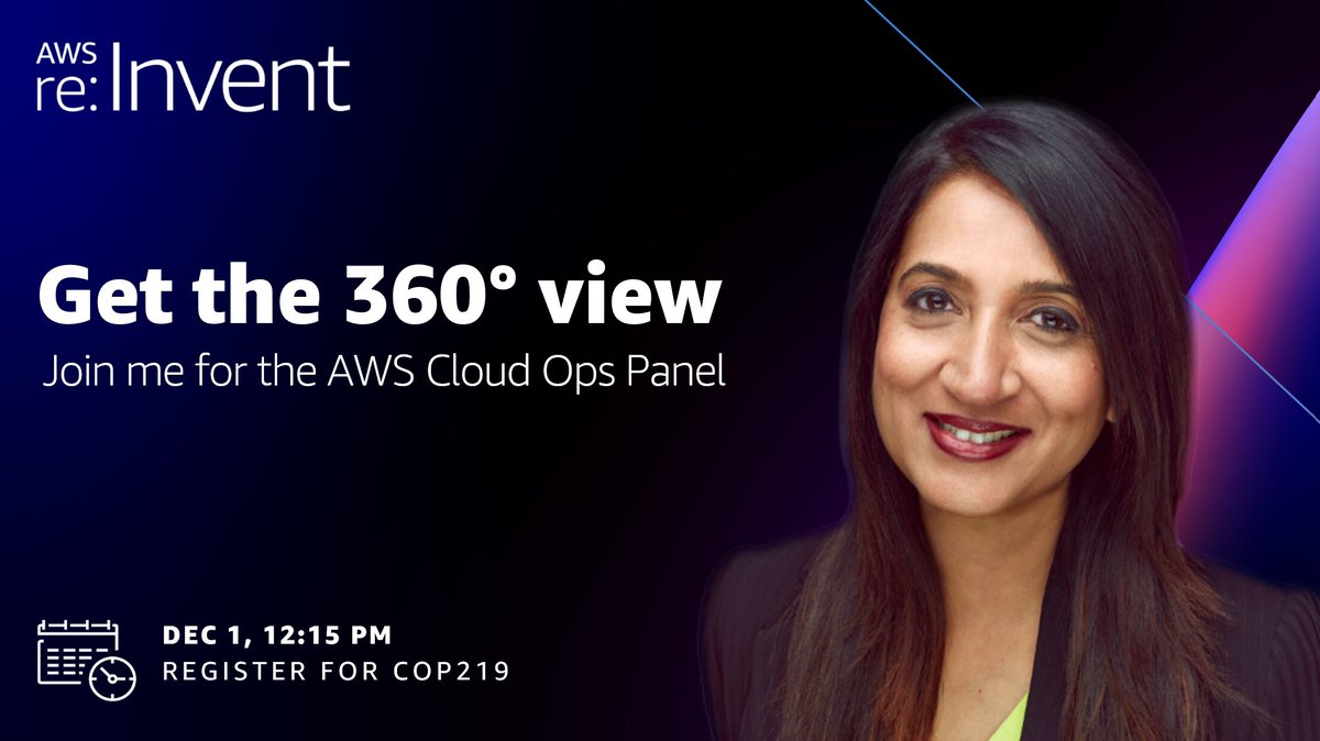 eyeseewaters's tweet photo. Join me for a special panel discussion where we'll take a 360° view with AWS customers on their paths to success with Cloud Operations on AWS. Wed Dec 1 at 12.15pm PST at The Venetian, Lando 4305. Register now: https://t.co/I44NGCco9b #cloudops #aws #reinvent https://t.co/SzFB3nGKLr