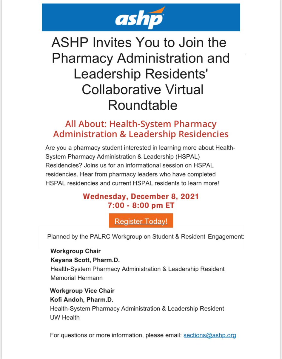 HoustonProgram's tweet photo. Calling all future pharmacy leaders: Tune into @ASHPOfficialβs upcoming roundtable on HSPAL residencies, featuring one of our very own #TheHoustonProgram residents, @KeyPharmD!
Register here: https://t.co/tTHYW1XBbF
#HSPALResidents | #Leadership | #Pharmres | #TwitteRx | #THP https://t.co/SctXLJvQQz