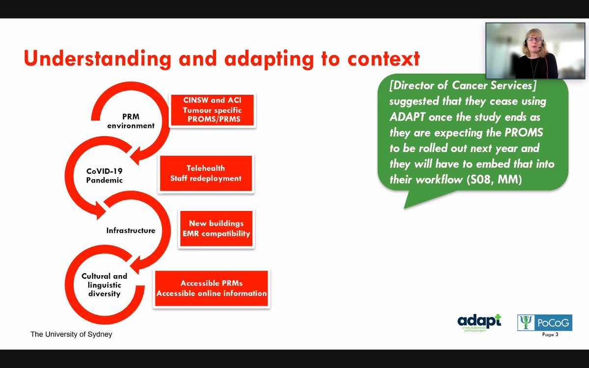 cancer_K2A's tweet photo. Fantastic start to the #POCOGVSM outlining all the amazing program of research involved in implementing &amp; evaluating the #ADAPT #clinicalpathway for anxiety &amp; depression in cancer. So many useful learnings &amp; great to see this work supported by @cancerNSW continuing to evolve https://t.co/thcapzSKw8