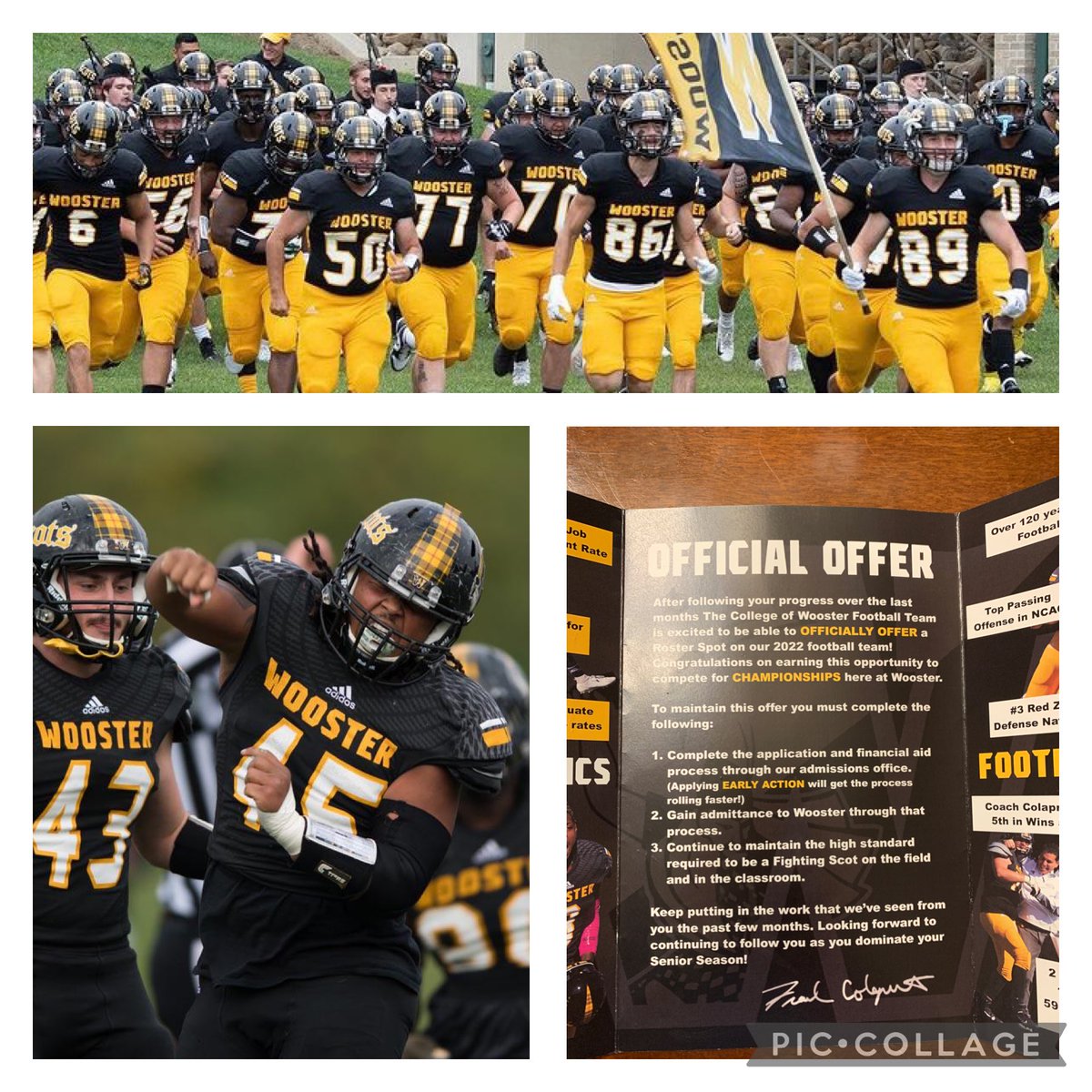 MatthewGerardo4's tweet photo. Despite my season ending injury my senior year, I have received an offer to play football and continue my academics at Wooster College in Ohio. https://t.co/Irkxg46yH2