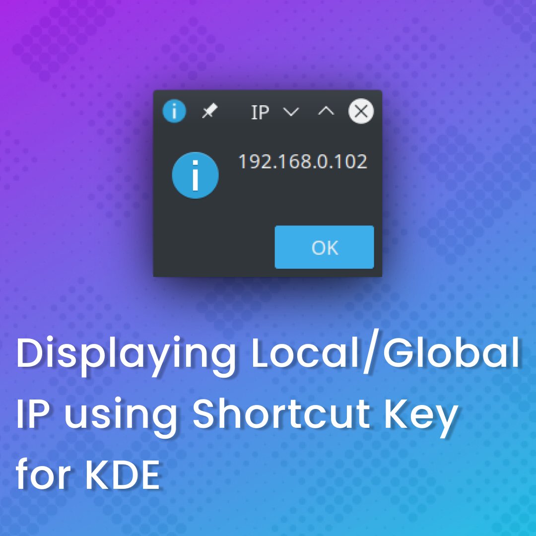 TrendOceans's tweet photo. Displaying Local/Global IP using Shortcut Key for KDE
https://t.co/HpYw3WaE0T
#linux #linuxfans #linuxserver #linuxmemes #meme #memes😂 #commandline #debian #ubuntu #archlinux #gentoo #techmemes #techfacts #linuxmint #unix #windowmemes #kitty https://t.co/YH831fo30y