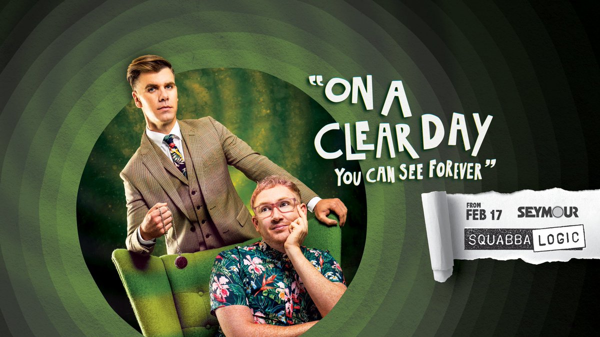 Squabbalogic is back with ON A CLEAR DAY YOU CAN SEE FOREVER as our first production for 2022!
7 FEB - 12 MAR <a href="/SeymourSydney/">Seymour Centre</a>
Multipack Tix now on sale
bit.ly/3dlXroh
SINGLE TIX ON SALE DEC 15 
#OnAClearDayYouCanSeeForever #Squabbalogic #ProductionAnnouncement #2022Season