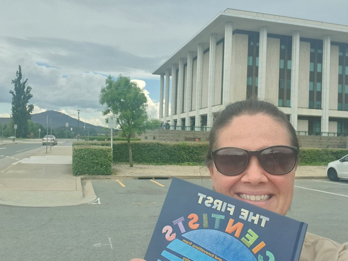 jade_mikaela's tweet photo. Finally got my #FirstScientists Book @DeadlyScience @corey_tutt at the @nlagovau ! So excited to read about everyone else in the book 😍 #FirstSTEAM #AppliedCybernetics #EnvironmentalBiology https://t.co/yDhLlv9G1R