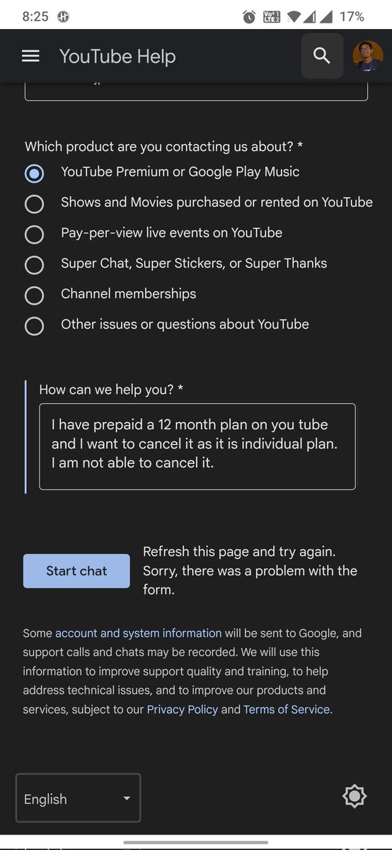 arv002's tweet photo. @TeamYouTube Form and email both are not working 🤦 https://t.co/PXY6eohlHo