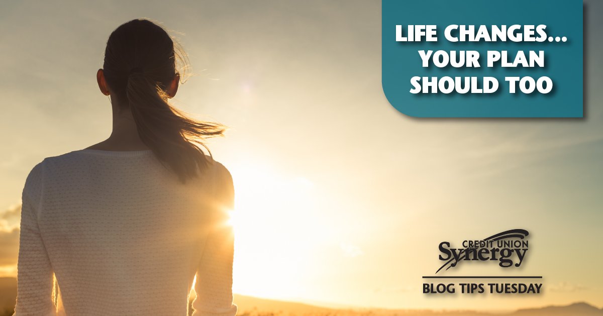Synergycu's tweet photo. Creating a plan is not a one-time event. Here's some examples of the types of changes you might face, and how these could affect your plan: https://t.co/qtQUKVTqdG #BlogTipsTuesday https://t.co/Emw2ylD3L5