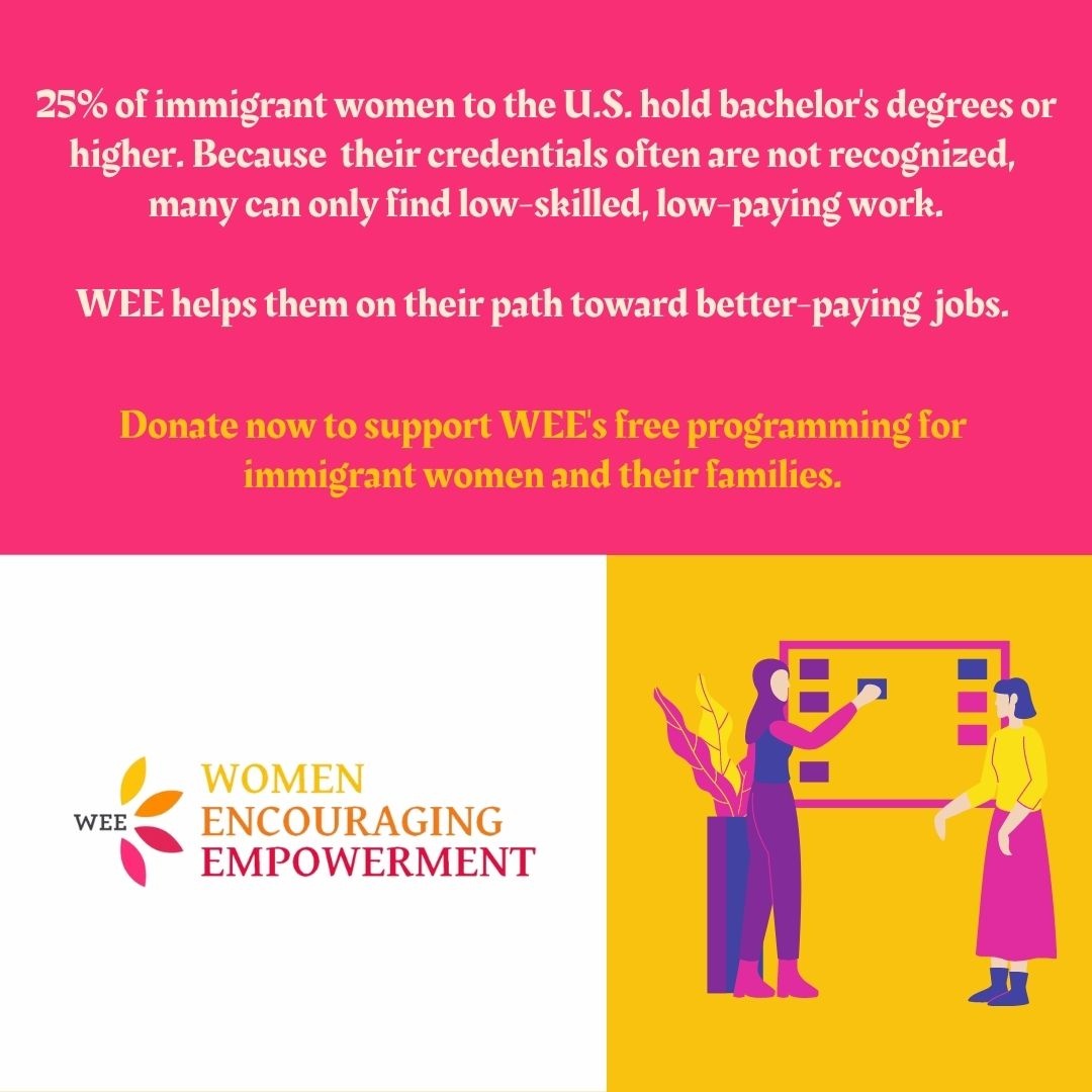 WEE helps immigrant women on their paths toward better-paying jobs. Donate today: lght.ly/l8oegc9
#empoweringwomen #givingtuesday2021 #immigrantsareessential