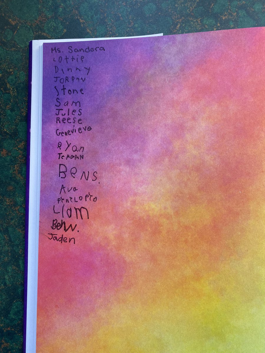 MissSandora's tweet photo. We enjoyed listening to @peterhreynolds read his new book, Our Table and commemorating our connectedness with our signatures on the end pages! It was the most special part of our day :) https://t.co/gKgkcAF3bG