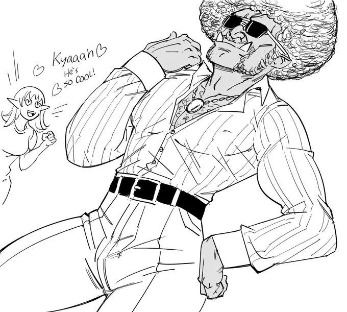 Patreon request for Orc who thinks he's a fashion leader, but his fashion is actually very outdated.

The dark truth that the fashion and makeup industry doesn't want you to know is that attractive people will look good in anything, and ugly people look bad in everything. 