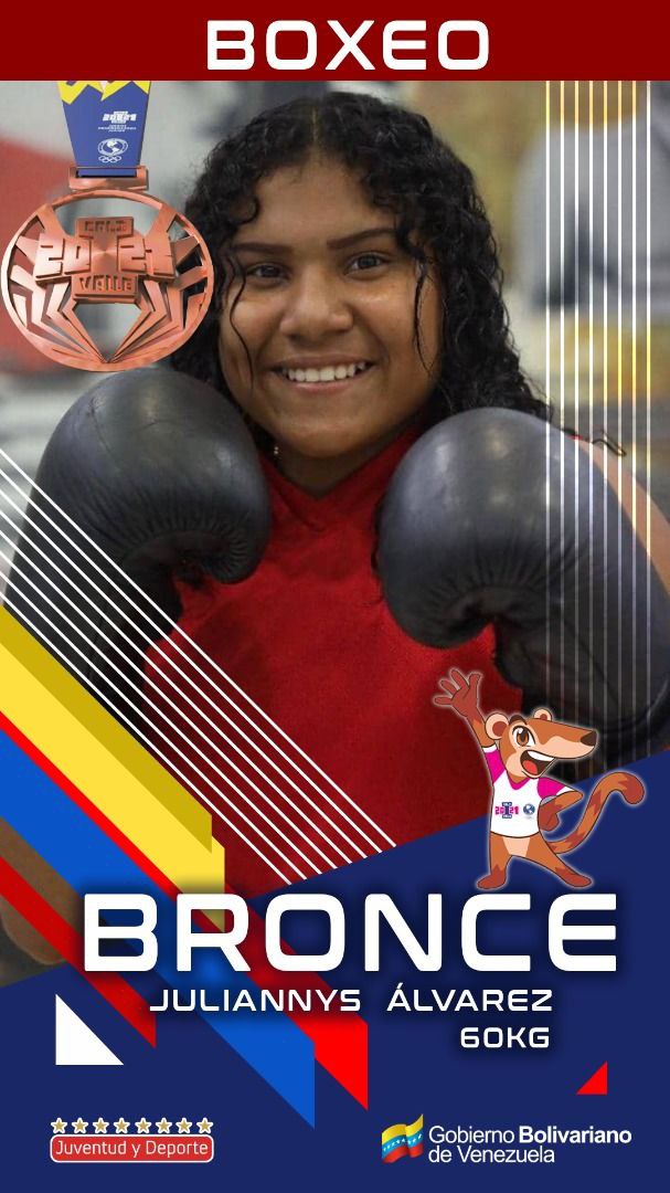¡3 medallas 🇻🇪 de BRONCE 
🥉🥉🥉!

* Juliannys Álvarez en BOXEO 🥊 60 Kg 

* José Carlos Rojas 100m sprint en PATINAJE ⛸

* María Victoria Yegres 4ta medalla en estos Juegos, ahora en 1500m libres de NATACIÓN 🏊🏻‍♀️

¡Felicitaciones muchach@s, brillando! 👏👏👏

#30Nov