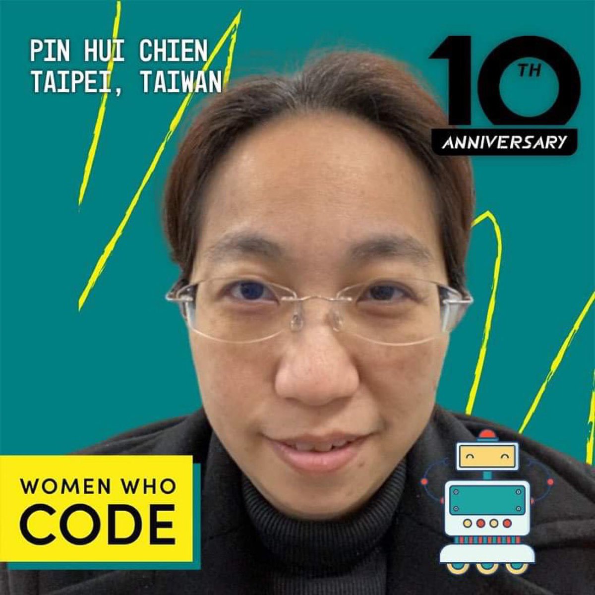 WWCodeTaipei's tweet image. #WWCodeTurns10 慶祝 Women Who Code 10週年，跟我們一起發個頭像照紀念吧！😎😎

womenwhocode.virtualbooth.co
