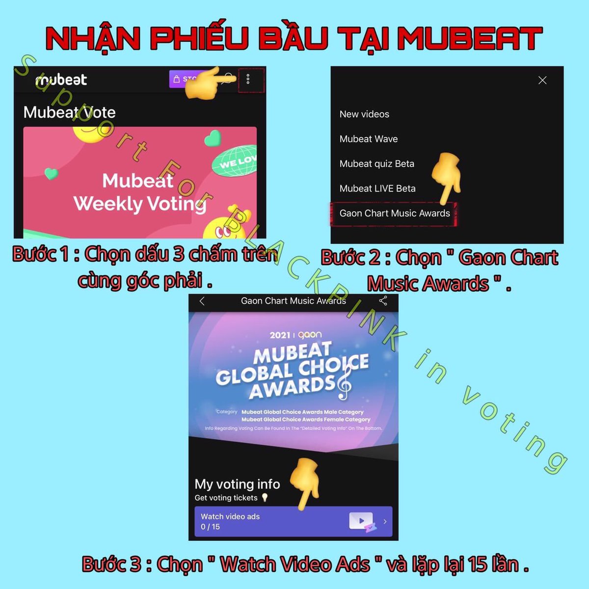 MUBEAT GLOBAL CHOICE AWARDS chính thức được mở tích vote ‼️ BLINK nhanh chóng tích nào ‼️
🔵 Vòng 1 sẽ bắt đầu vào 22h ngày 14/12/2021 .

TÍCH PHIẾU BẦU KHÔNG TÍCH BEATS . 
🧷 Link bài viết : facebook.com/11011630460256…
<a href="/BLACKPINK/">BLACKPINKOFFICIAL</a>