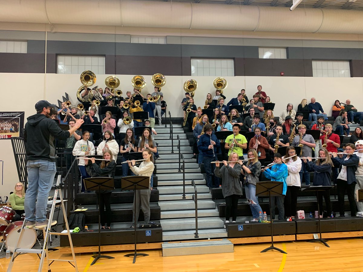 ACHSBands's tweet photo. It was so good to be back after a year off! The Centennial Pep Band was roaring tonight! See you again on Friday! https://t.co/wR5EM4mLVH
