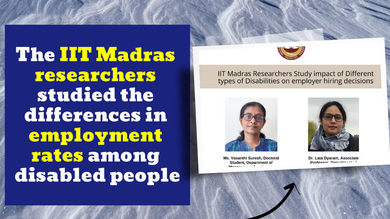 Disability Employment Rates Study by IIT Madras Researchers