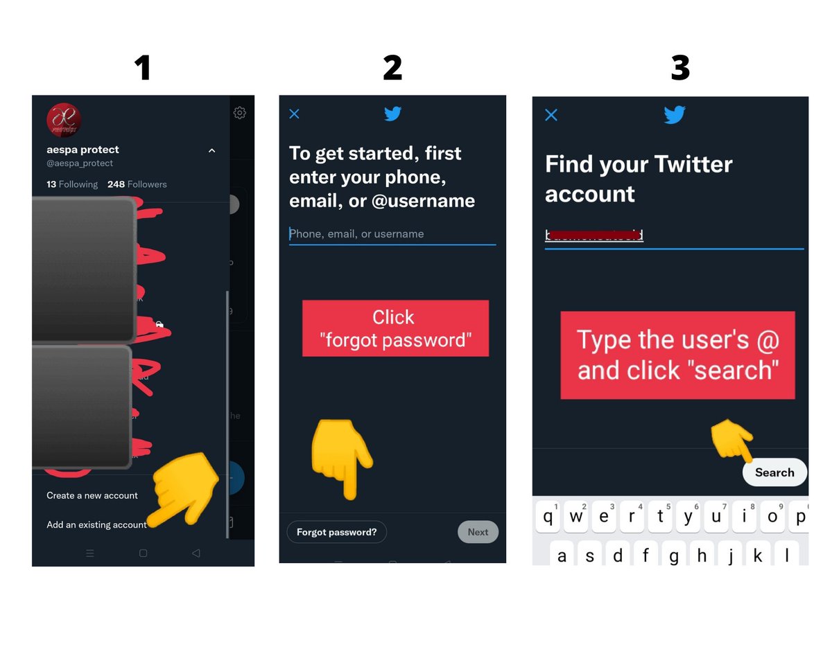 aespa_protect's tweet photo. Another method on how to report using "Hack3d":

🚫only use for toxic or troll accs

t/n: after clicking "verify", you can click it twice if u want.. A message or code will be sent to the user, they will know that someone is trying to access their account https://t.co/za6xBNKVrO