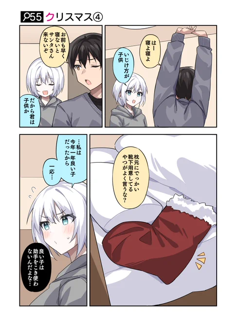 「お前も早く寝ないとサンタさん来ないぞ」
「だから君は子供か」

#火曜日はたんもしツイ漫画 イベント編【クリスマス④】 