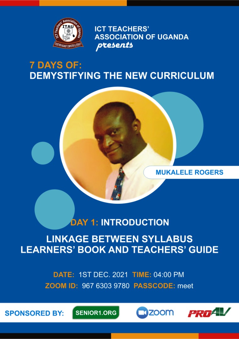 ictteachersug's tweet photo. Are you ready to resume the implementation of the new curriculum as schools reopen a few weeks from now?
Join us everyday, 4pm as we demystify the new curriculum!
We shall be using this Zoom Meeting ID: 96793039780
Password: meet
https://t.co/aRG5Ig2938
#NewCBC https://t.co/ByRxVcl7jY