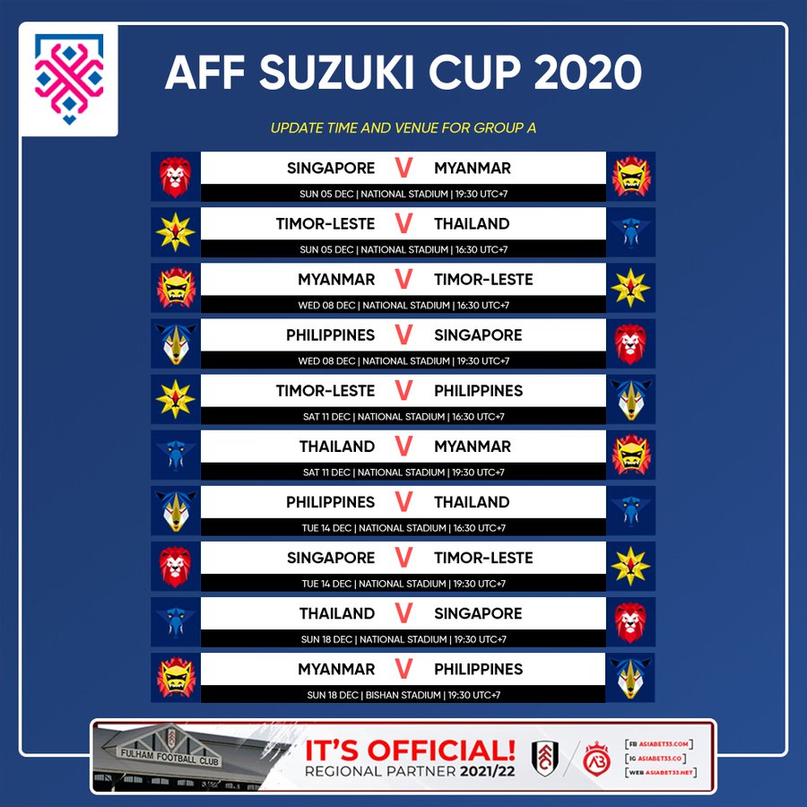 2021 jadual piala aff suzuki Siaran Langsung