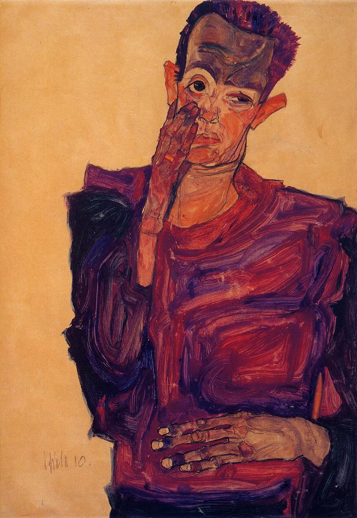 artistschiele's tweet photo. Self Portrait with Hand to Cheek, 1910 #schiele #egonschiele https://t.co/cGwlk5rPJX